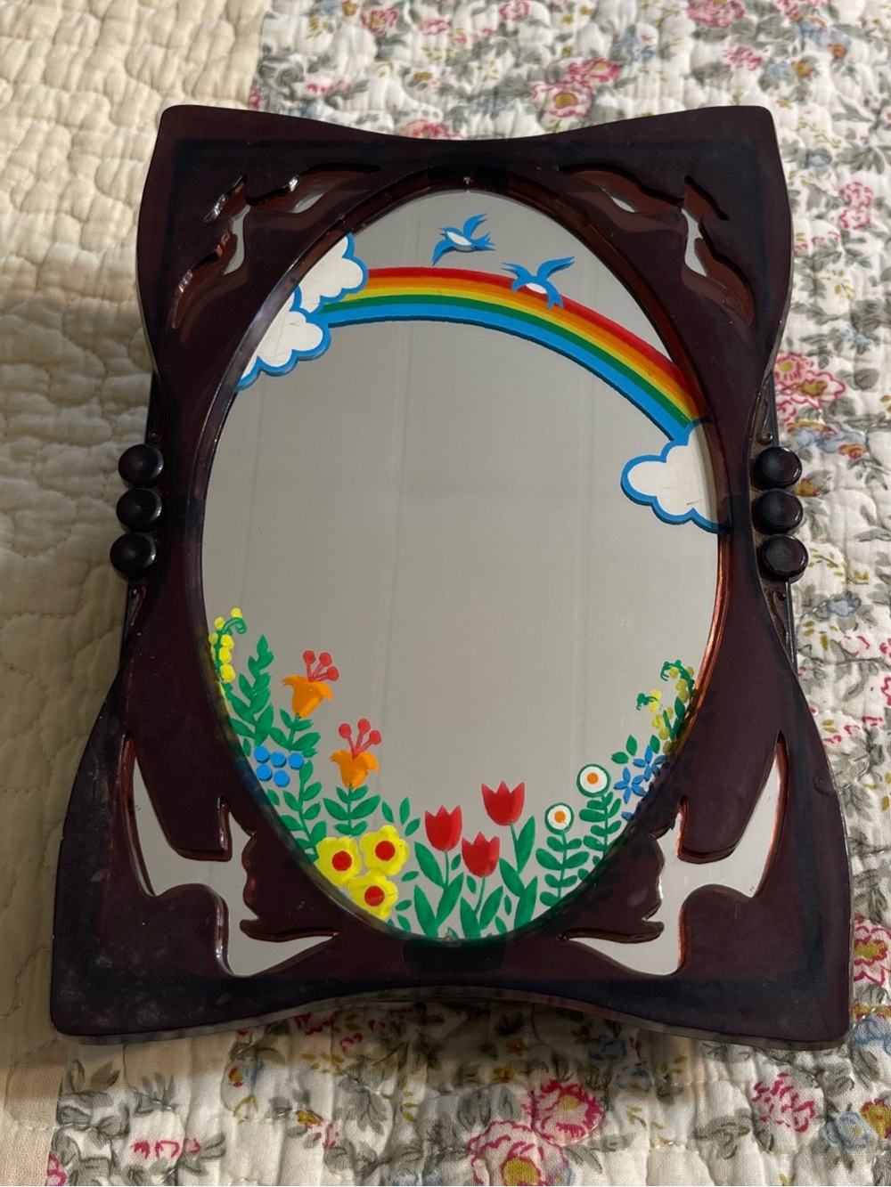 Mirrored music box plays “Somewhere Over the Rainbow” Vintage 1970s